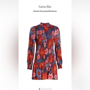 FARM Rio Floral Mini Dress - Red and Blue